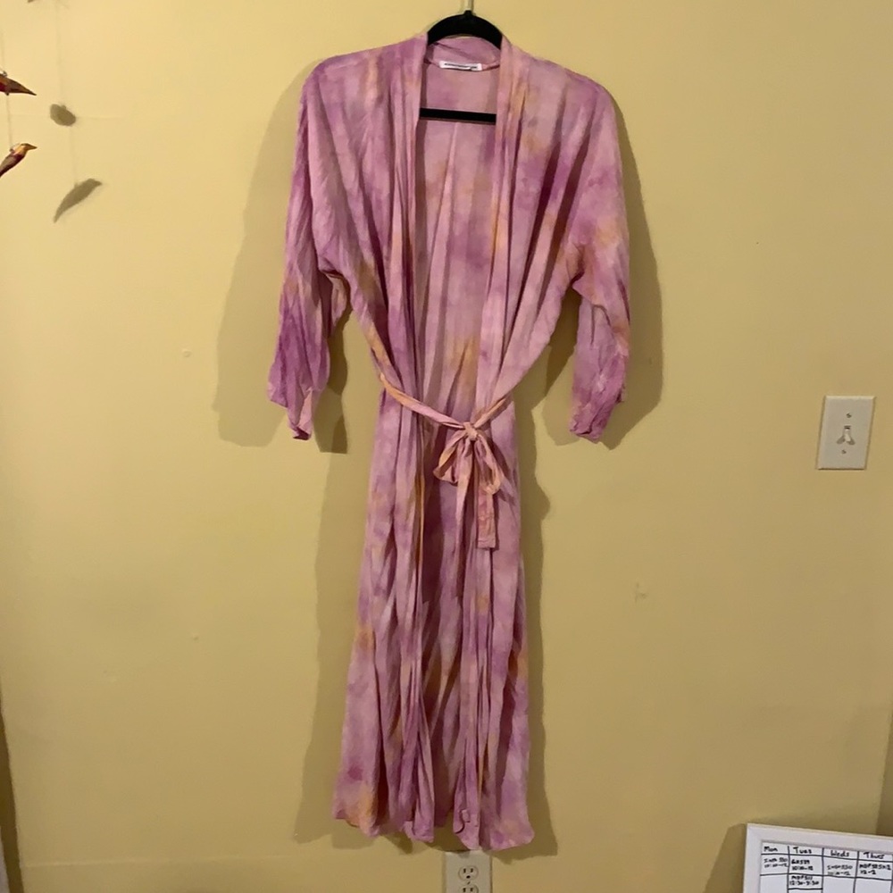 Pink Tie-Dye Lightweight Bath Robe